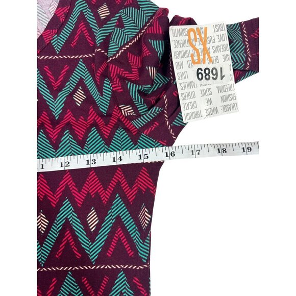 Lularoe Julia Women's Turquoise & Burgundy Design Dress - Picture 5 of 6
